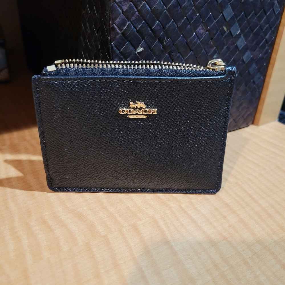 Coach Logo Crossgrain Mini Skinny ID Case